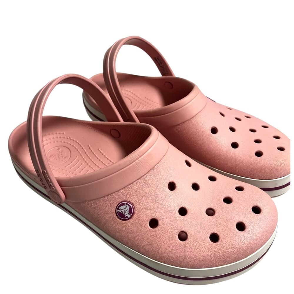Crocs Crocband Clogs - Pearl Pink/Wild Orchid | Sz 12 W, 10 M EUC